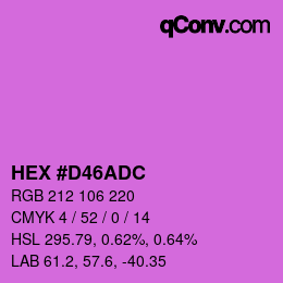 Farbcode: HEX #D46ADC | qconv.com