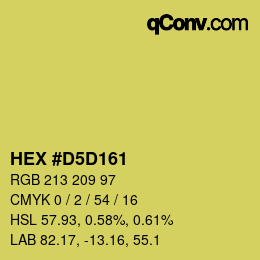 Code couleur: HEX #D5D161 | qconv.com