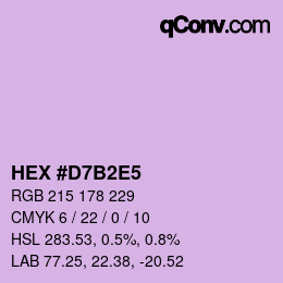 カラーコード: HEX #D7B2E5 | qconv.com