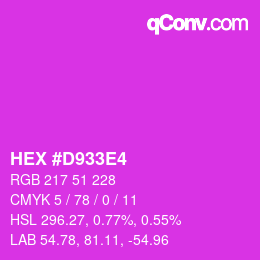 Farbcode: HEX #D933E4 | qconv.com