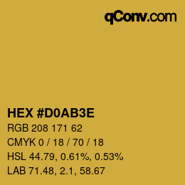 Farbcode: HEX #D0AB3E | qconv.com