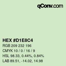 カラーコード: HEX #D1E8C4 | qconv.com