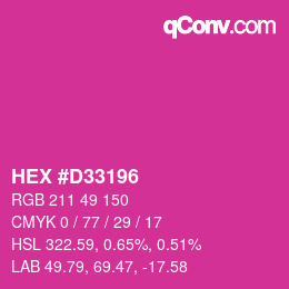 Code couleur: HEX #D33196 | qconv.com