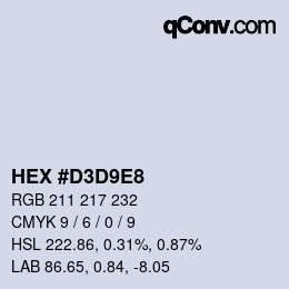 Farbcode: HEX #D3D9E8 | qconv.com