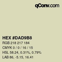 Farbcode: HEX #DAD9B8 | qconv.com