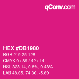 Farbcode: HEX #DB1980 | qconv.com