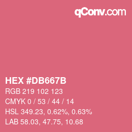 Code couleur: HEX #DB667B | qconv.com