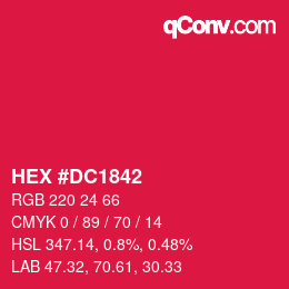 カラーコード: HEX #DC1842 | qconv.com