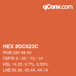 Código de color: HEX #DC623C | qconv.com