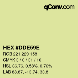 Farbcode: HEX #DDE59E | qconv.com