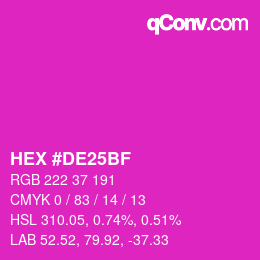 Color code: HEX #DE25BF | qconv.com