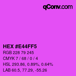 Code couleur: HEX #E44FF5 | qconv.com