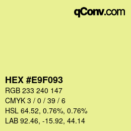 Código de color: HEX #E9F093 | qconv.com