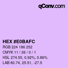 Código de color: HEX #E0BAFC | qconv.com