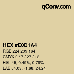 Color code: HEX #E0D1A4 | qconv.com