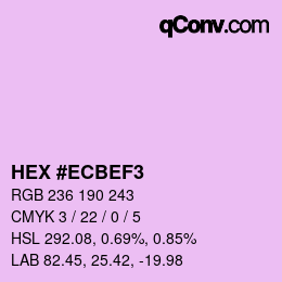 Código de color: HEX #ECBEF3 | qconv.com