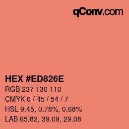 Farbcode: HEX #ED826E | qconv.com