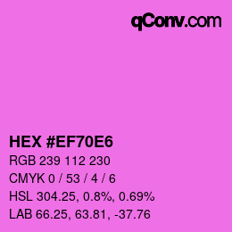 Código de color: HEX #EF70E6 | qconv.com