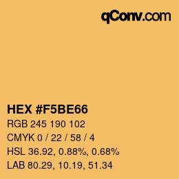 Código de color: HEX #F5BE66 | qconv.com