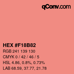 カラーコード: HEX #F18B82 | qconv.com