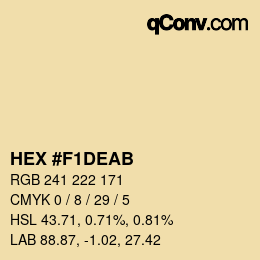 Farbcode: HEX #F1DEAB | qconv.com