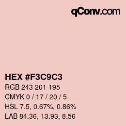 Code couleur: HEX #F3C9C3 | qconv.com