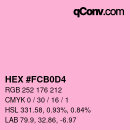 Color code: HEX #FCB0D4 | qconv.com