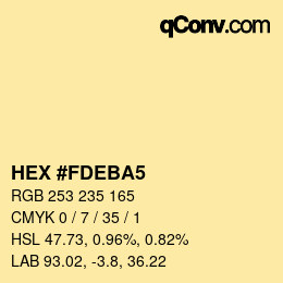 カラーコード: HEX #FDEBA5 | qconv.com