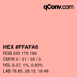 Color code: HEX #FFAFA6 | qconv.com