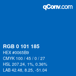 Color code: RGB 0 101 185 | qconv.com