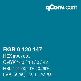 Code couleur: RGB 0 120 147 | qconv.com