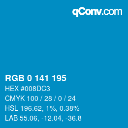 Código de color: RGB 0 141 195 | qconv.com