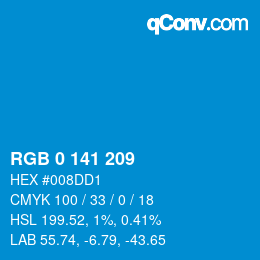 Código de color: RGB 0 141 209 | qconv.com