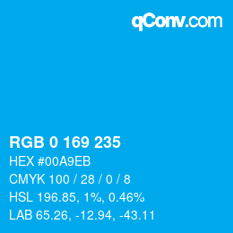 Código de color: RGB 0 169 235 | qconv.com