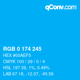 Color code: RGB 0 174 245 | qconv.com