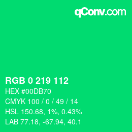 Farbcode: RGB 0 219 112 | qconv.com