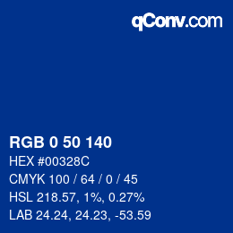 カラーコード: RGB 0 50 140 | qconv.com