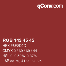 Código de color: RGB 143 45 45 | qconv.com