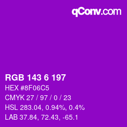 Código de color: RGB 143 6 197 | qconv.com