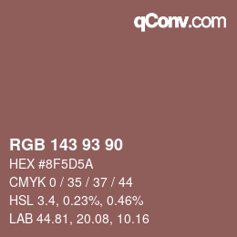 Código de color: RGB 143 93 90 | qconv.com