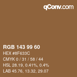 Código de color: RGB 143 99 60 | qconv.com