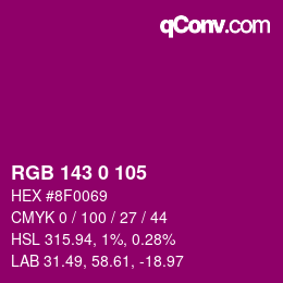 Code couleur: RGB 143 0 105 | qconv.com