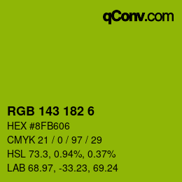 Código de color: RGB 143 182 6 | qconv.com