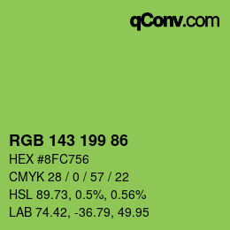 Color code: RGB 143 199 86 | qconv.com