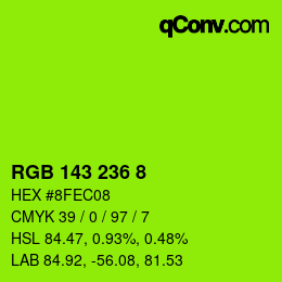 Código de color: RGB 143 236 8 | qconv.com