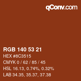 Code couleur: RGB 140 53 21 | qconv.com