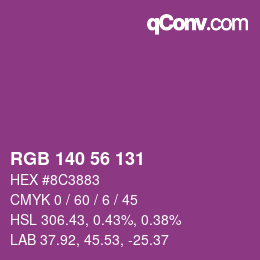 Farbcode: RGB 140 56 131 | qconv.com