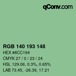 Código de color: RGB 140 193 148 | qconv.com