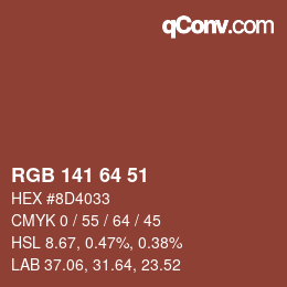 Color code: RGB 141 64 51 | qconv.com