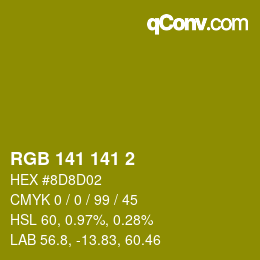 カラーコード: RGB 141 141 2 | qconv.com